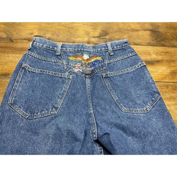 Vintage Harley-Davidson Unisex USA Patch Embroidered Jeans 32x32 - Picture 1 of 13